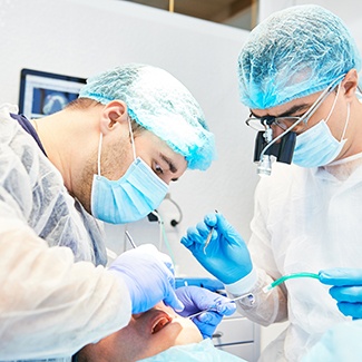Woman listening to dentist during consultation
