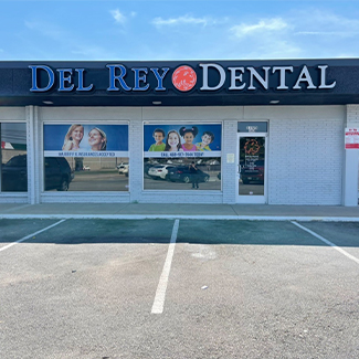 Outside of Del Rey Dental office near Casa Linda Dallas Texas