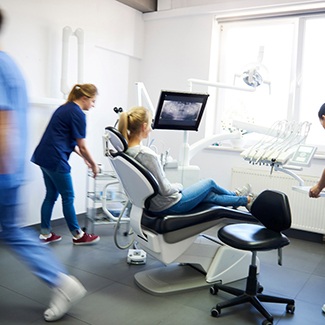 a bust emergency dental treatment room