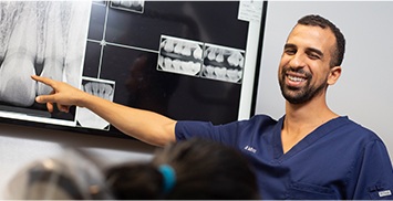 Dr. Tadros explaining dental x-rays